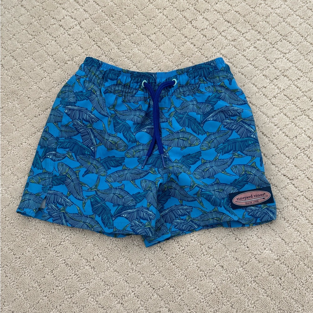 Vineyard Vines Blue Fish Toddler Boy Swim Trunks - Picture 5 of 5